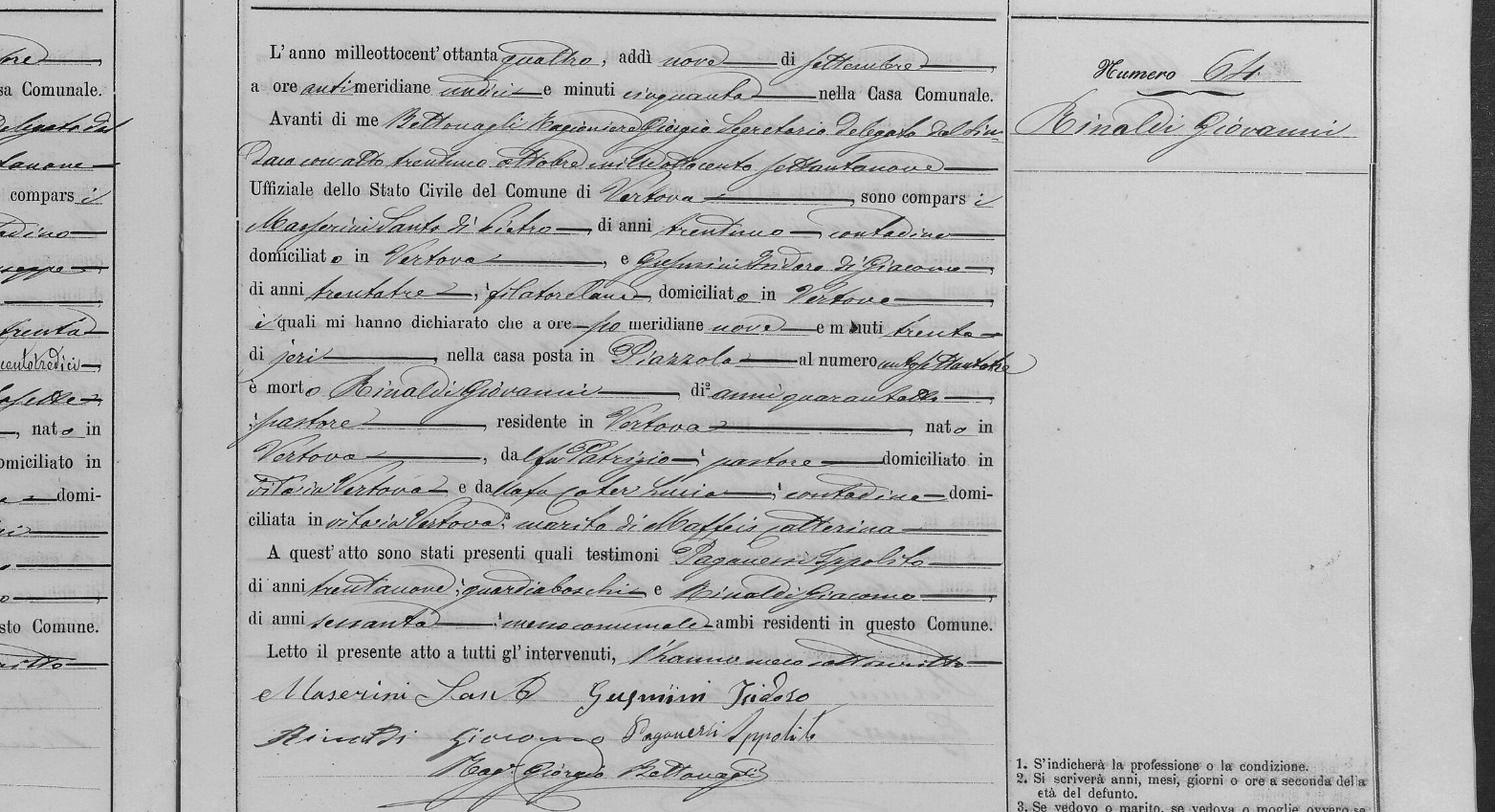 DOC-001 - ATO CIVIL DE ÓBITO N.º 61 - GIOVANNI RINALDI