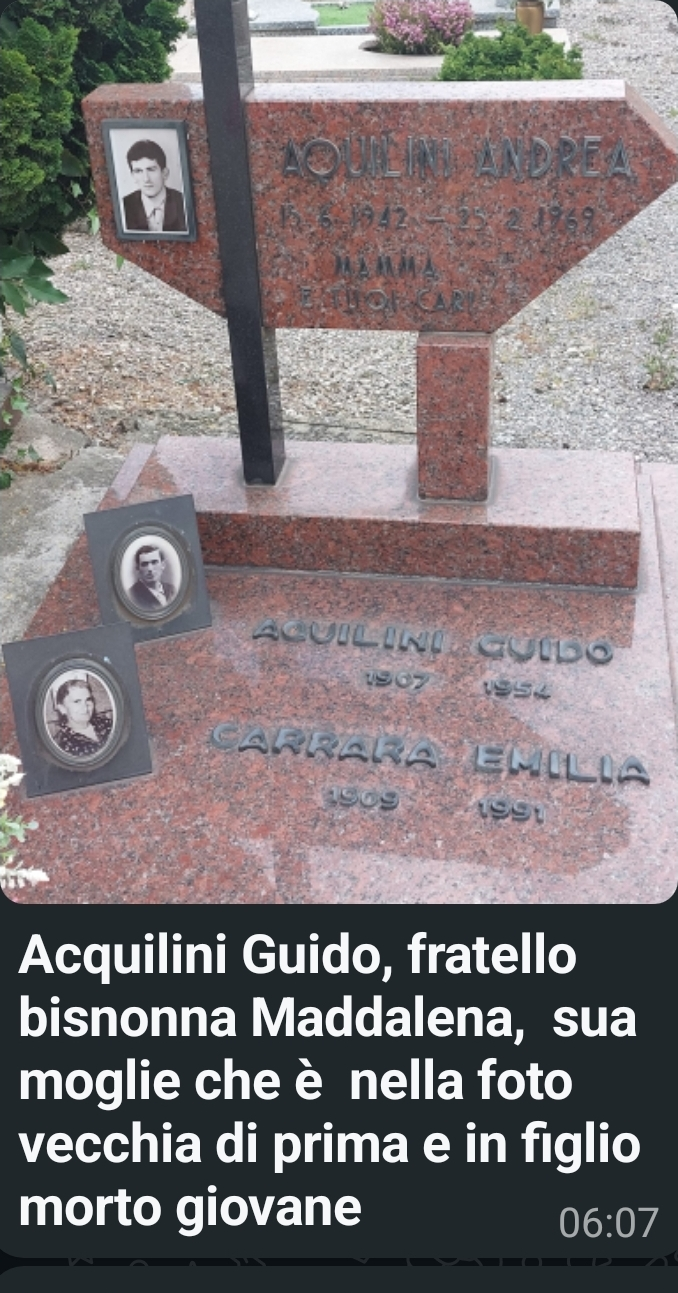 Lápide de Guido, Emilia Carrara e Andrea