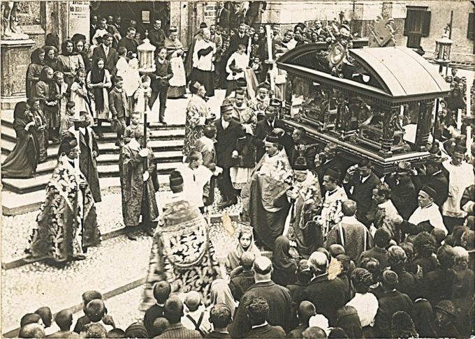 A procissão dos patronos em 1914